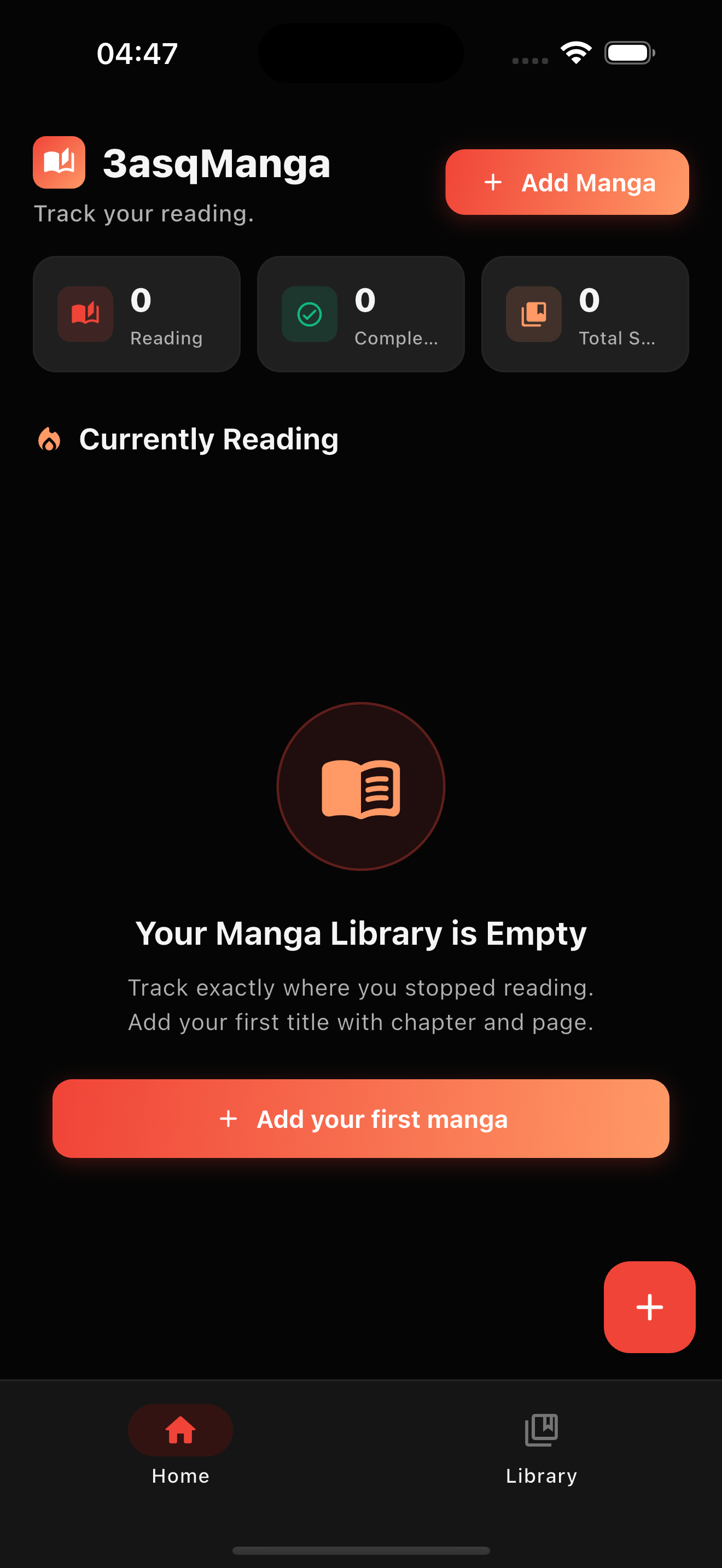 3asqManga App Interface on iPhone